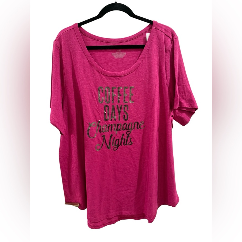 NEW Lane Bryant Pink Graphic Short Sleeve Tee ~ Size 22/24